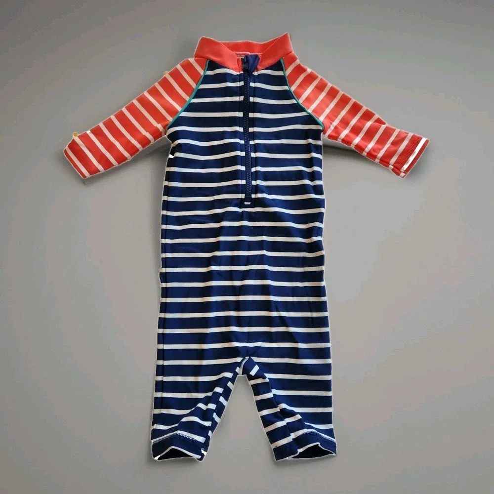 Baby Boden UV Protection Swimwear Blue and Red‎ Stripe - Size: 3-6 M (68cm)